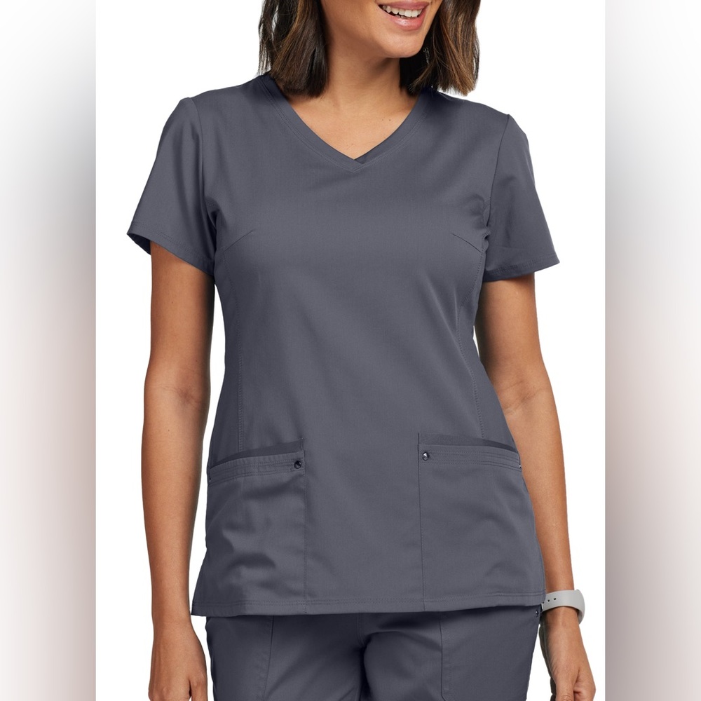 Pewter Juliet V-Neck Neck Knit Panel Top